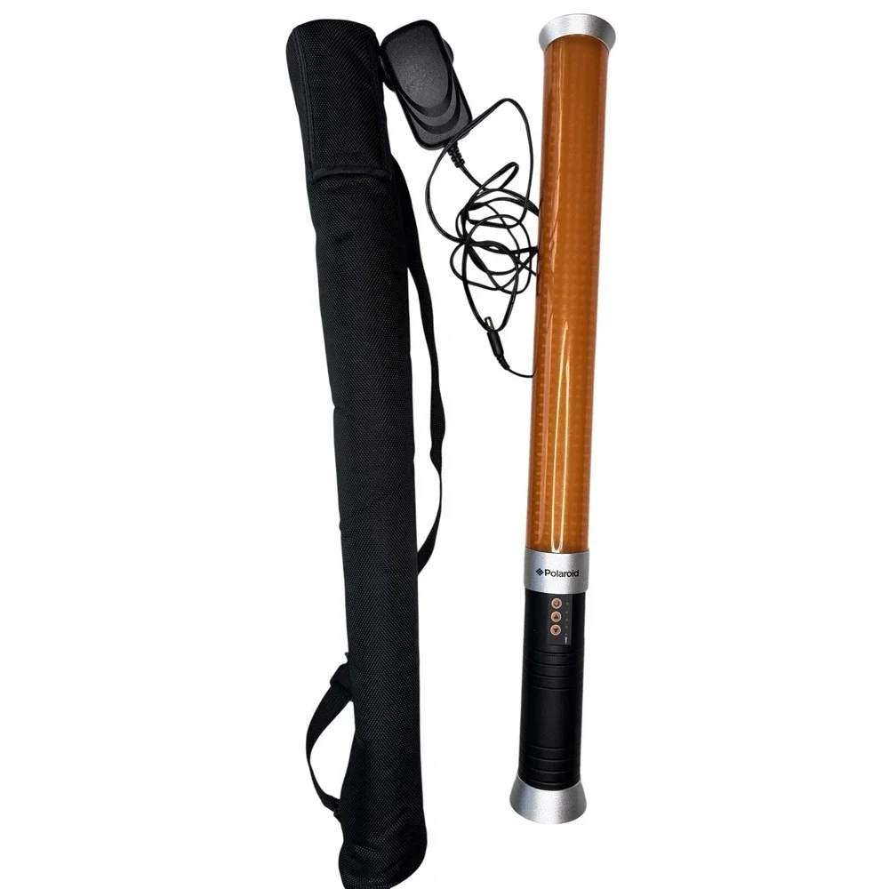 Polaroid LED Light‎ Wand Photography Video Light Adjustable Orange W Case & Cord